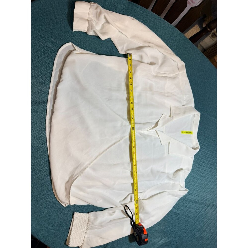 Betabrand Womens White Long Sleeve Blouse XL 100% Polyester